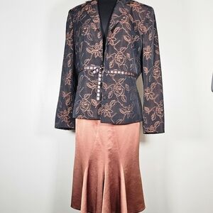 Vintage Nipon Boutique Polyester Dress Skirt Suit 14 Mother Of Bride